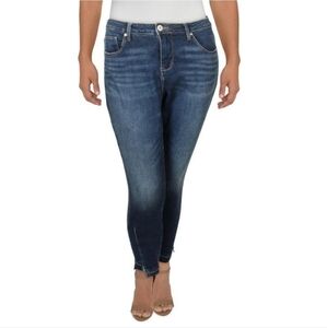 Jag Jeans Womens Viola Blue Denim High Rise Raw Hem Skinny Jeans 12